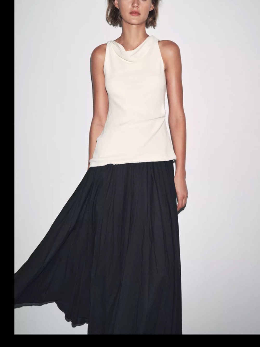Zara Brand New Size L
Cream Twist-Back Tank Dress